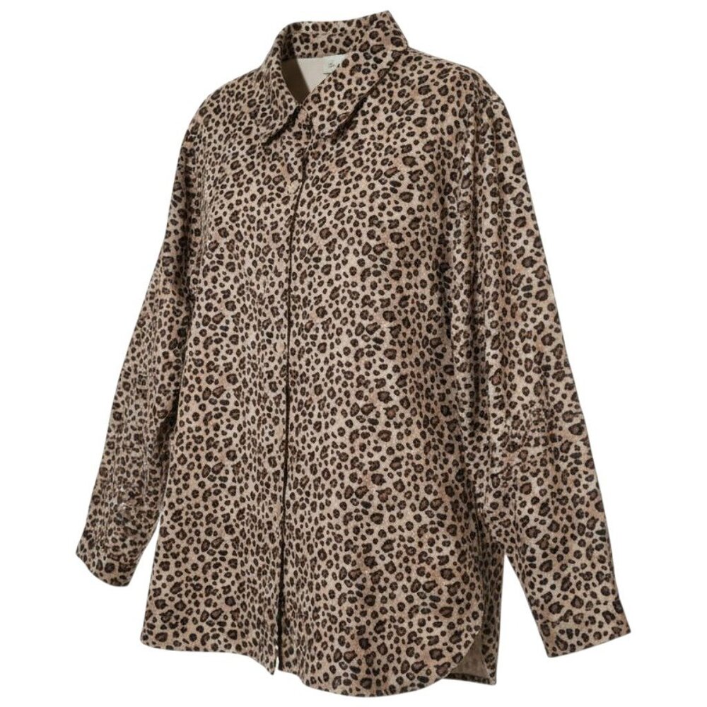 Studio Works Vintage Womens Medium Animal Print Button Up Shirt